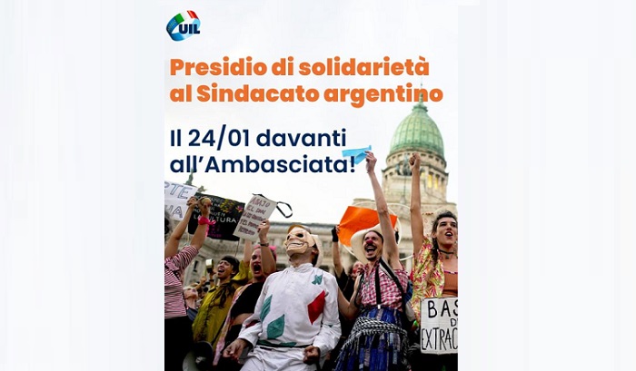 Uil e Cgil: Il 24 gennaio, presidio davanti all'ambasciata dell'Argentina